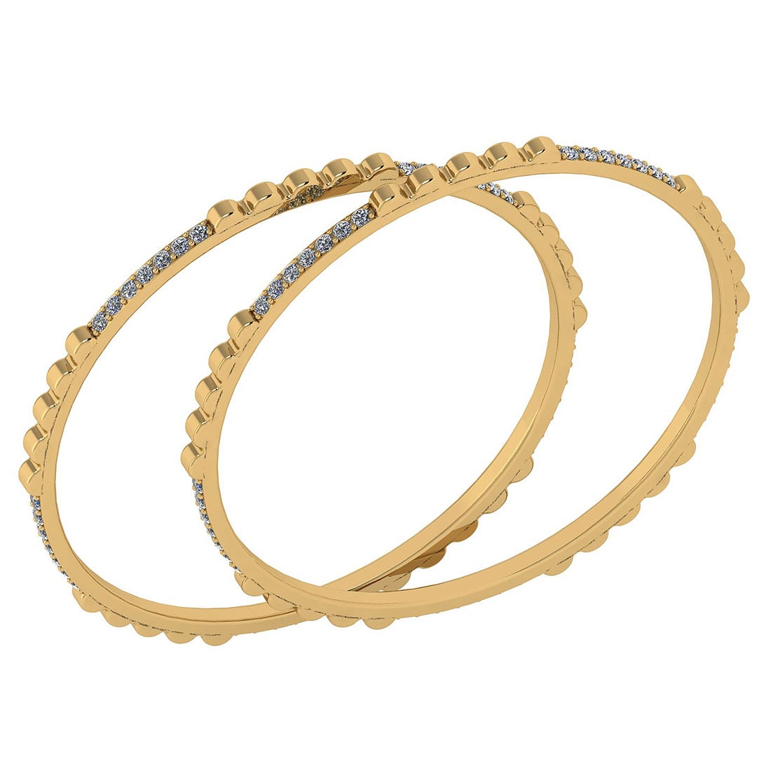 2.10 Ctw SI2/I1 Diamond 10K Yellow Gold Bengals: Center Stone Weight : 2.10 Ctw (Round Cut ) Center Stone Color : J-K Stone Clarity : SI2/I1 Stone Setting : Prong Metal Weight : Approx 25.30 Gram Bengals s Size : 57 mm 2 24 Inches 10K Yellow Gold Be
