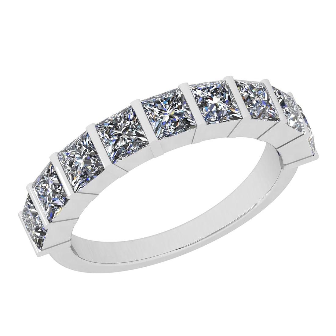 0.90 Ctw Diamond 14k White Gold Eternity Band Ring: Center Diamond Weight : 0.90 Ctw (Princess Cut ) Center Diamond Color : J-K Stone Setting : Prong Center Stone Clarity : SI2/I1 Metal Weight : Approx 2.90 Gram 14k White Gold Eternity Band Ring Curren