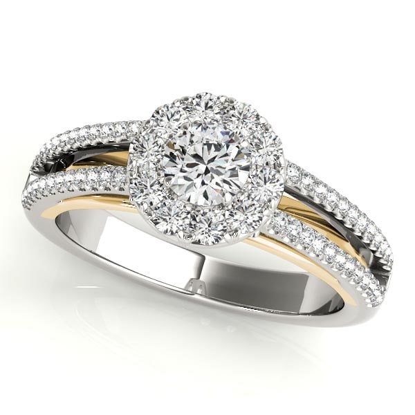 CERTIFIED TWO TONE GOLD 1.14 CTW J-K/VS-SI1 DIAMOND HALO ENGAGEMENT RING: CERTIFIED TWO TONE GOLD 1.14 CTW J-K/VS-SI1 DIAMOND HALO ENGAGEMENT RING 14 K W (CENTER STONE DIAMOND .70 CTWW J-K/VS-SI1) please request ring size upon payment #PAPPS86430v3
