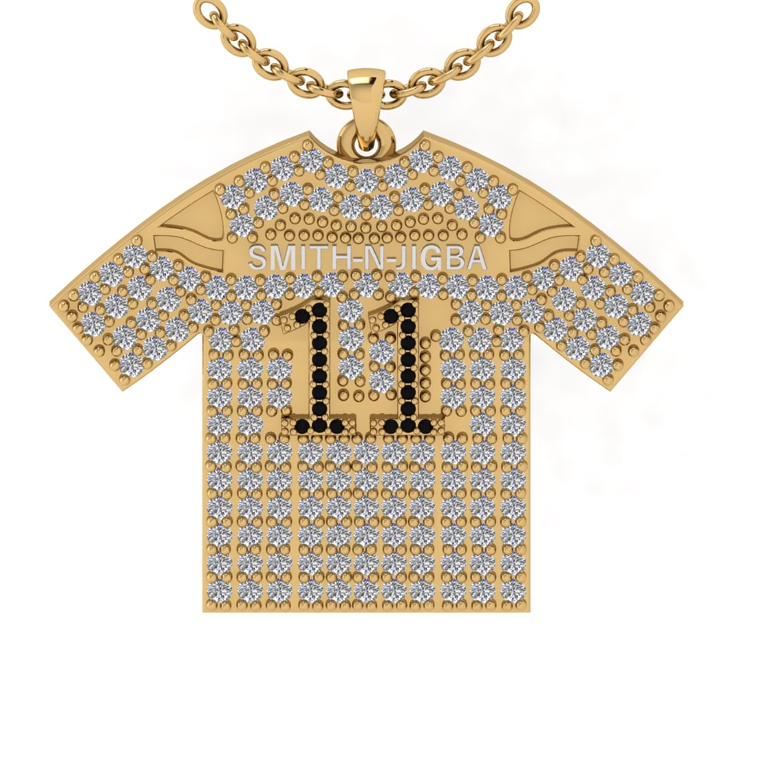 0.83 Ctw SI2/I1 Diamond 14K Yellow Gold football theme pendant necklace: Total Diamond Weight : 0.83 Ctw (Round cut) Center Diamond Color :- G-H Center Clarity : SI2/I1 Stone Setting : Prong Metal Weight : Approx 4.50 Gram 14K Yellow Gold football theme pendant necklace #P