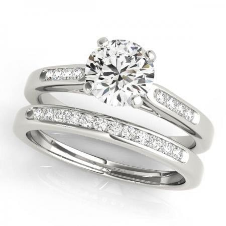 CERTIFIED 18KT WHITE GOLD 1.00 CTW J-K/VS-SI1 DIAMOND BRIDAL SET: CERTIFIED 18KT WHITE GOLD 1.00 CTW J-K/VS-SI1 DIAMOND BRIDAL SET (CENTER STONE DIAMOND .80 CTWW J-K/VS-SI1) please request ring size upon payment #PAPPS86763v3