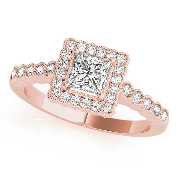 CERTIFIED 18K ROSE GOLD 0.66 CTW J-K/VS-SI1 DIAMOND HALO ENGAGEMENT RING: CERTIFIED 18K ROSE GOLD 0.66 CTW J-K/VS-SI1 DIAMOND HALO ENGAGEMENT RING (CENTER STONE DAIMOND .50 CTW J-K/VS-SI1) please request ring size upon payment #PAPPS86276v3