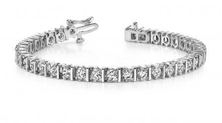 14K WHITE GOLD 3 CTW G-H SI2/SI3 CLASSIC DIAMOND LINK PRONG SET TENNIS BRAC: 14K WHITE GOLD 3 CTW G-H SI2/SI3 CLASSIC DIAMOND LINK PRONG SET TENNIS BRACELET #PAPPS20000v5