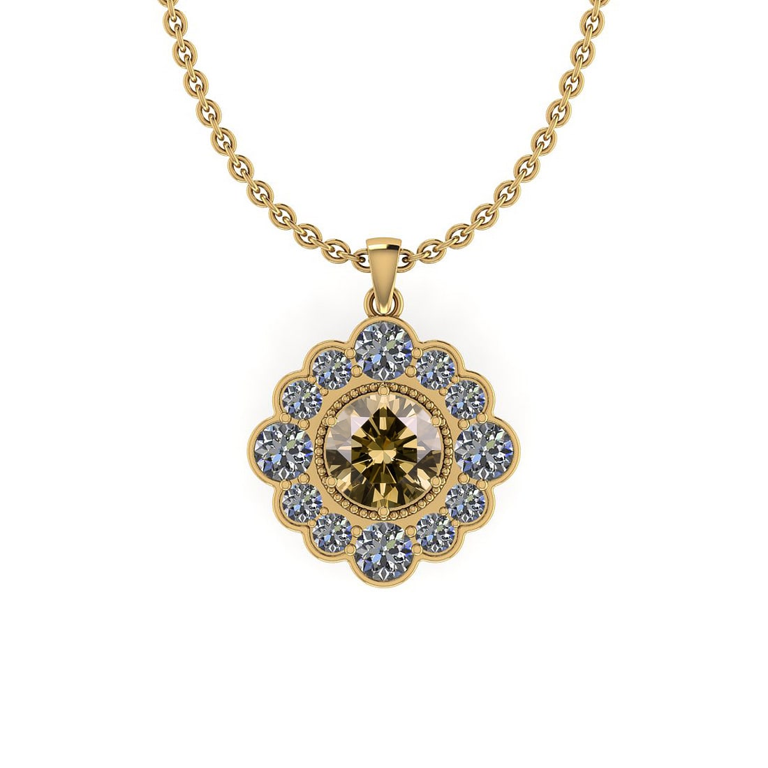 Certified 3.09 Ctw SI2/I1 Natural Fancy Light Yellow And White Diamond Styl: Center Approx Weight: 1.52 Ctw (Round Cut) Center Color: Natural Fancy Light Yellow Center Setting: Prong Side Stone 1.57 Ctw Side Stone Color: J-K Stone Clarity: SI2/I1 Stone Setting: Prong Metal App
