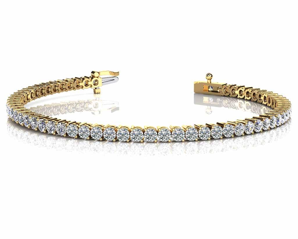 14K YELLOW GOLD 1.50 CTW G-H VS2/SI1 2 PRONG SET ROUND DIAMOND TENNIS BRACE: 14K YELLOW GOLD 1.50 CTW G-H VS2/SI1 2 PRONG SET ROUND DIAMOND TENNIS BRACELET #PAPPS19878v5
