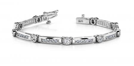 14K WHITE GOLD 3 CTW G-H I1/I2 CLASSIC CHANNEL FRAME BRACELET: 14K WHITE GOLD 3 CTW G-H I1/I2 CLASSIC CHANNEL FRAME BRACELET HAE636-190 #PAPPS23442v5