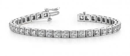 14K WHITE GOLD 1 CTW G-H SI2/SI3 FLOATING DIAMOND BOX TENNIS BRACELET: 14K WHITE GOLD 1 CTW G-H SI2/SI3 FLOATING DIAMOND BOX TENNIS BRACELET #PAPPS20040v5