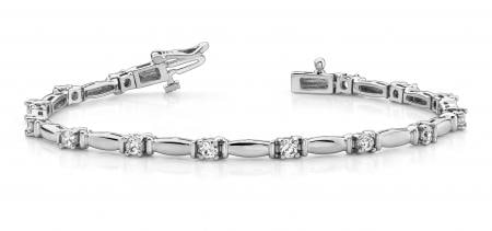 14K WHITE GOLD 1 CTW G-H I1/I2 SHINY COLUMN LINK DIAMOND BRACELET: 14K WHITE GOLD 1 CTW G-H I1/I2 SHINY COLUMN LINK DIAMOND BRACELET #PAPPS23438v5