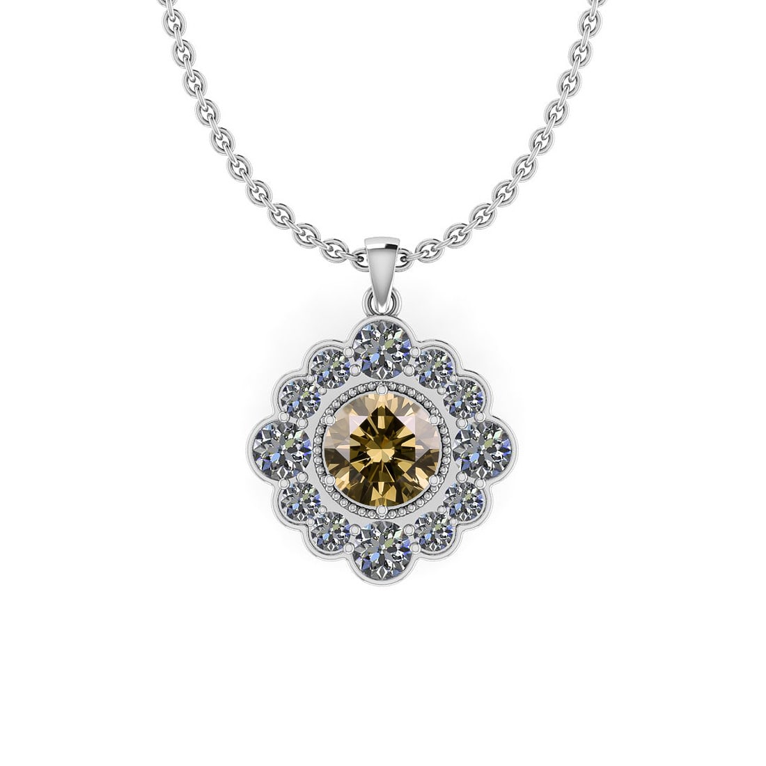 Certified 3.09 Ctw SI2/I1 Natural Fancy Light Yellow And White Diamond Styl: Center Approx Weight: 1.52 Ctw (Round Cut) Center Color: Natural Fancy Light Yellow Center Setting: Prong Side Stone 1.57 Ctw Side Stone Color: J-K Stone Clarity: SI2/I1 Stone Setting: Prong Metal App