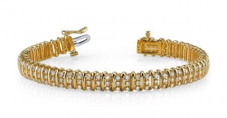 14K YELLOW GOLD 3 CTW G-H SI2/SI3 TRIPLE ILLUSION DIAMOND BRACELET (1 of 1)