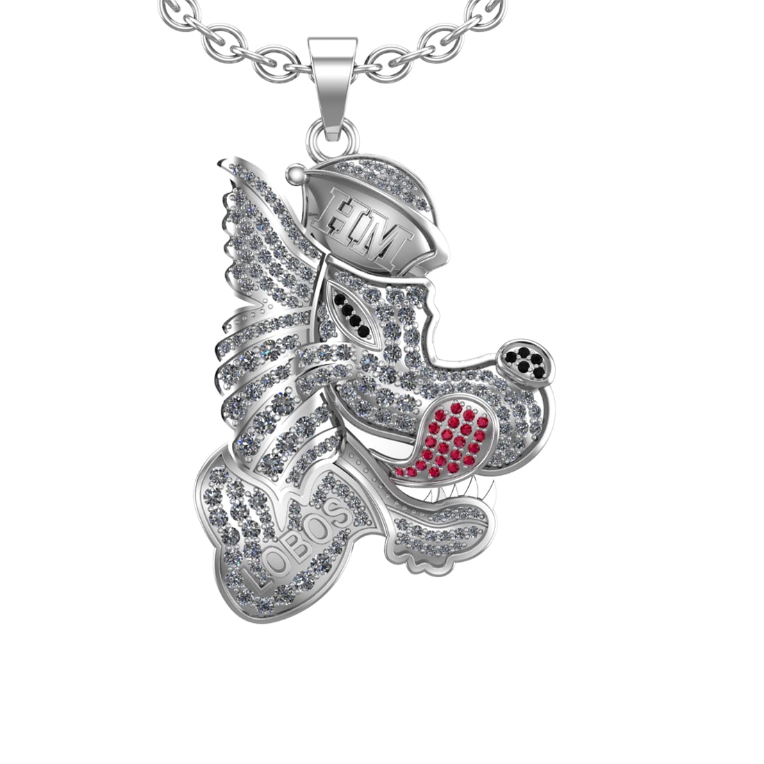 1.90 Ctw SI2/I1 Ruby and Diamond 14K White Gold Nickelodeon Cartoon theme P: Eye Diamond Weight :- 0.04 ctw Eye Diamond Color :- Treted Fancy Black Diamond Center Stone Weight : 0.11 Ctw (Round Cut) Center stone Color :- Ruby Center Stone Setting : Prong Side Stone Weight Of C