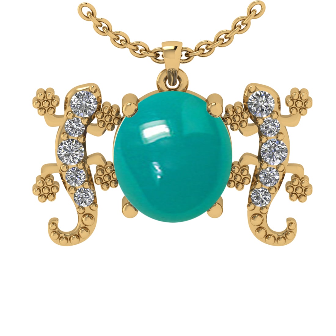 3.93 Ctw VS/SI1 Emerald and Diamond 14k Yellow Gold Pendant: Center Stone Weight : 3.71 Ctw ( Oval Cab) Center Stone Color :-Emerald Setting : Prong Side Weight Of Ctw 0.22 Ctw Color : J-K Clarity : VS/SI1 Stone Setting : Prong Metal Weight : Approx 3.30 gram 1