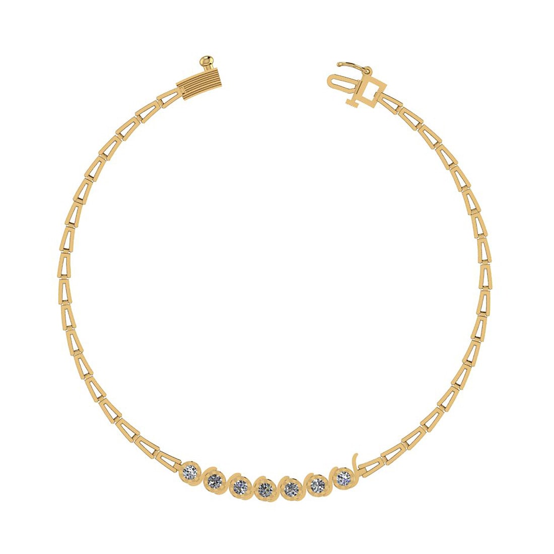 0.21 Ctw SI2/I1 Diamond 14K Yellow Gold Bracelet: Center Diamond Weight : 0.21 Ctw (Round Cut) Center Diamond Color :- J-K Center Clarity : SI2/I1 Stone Setting : Prong Metal Weight : Approx 5.80 Grm Gram 14K Yellow Gold Bracelet b7807 #PAPPS60698v7