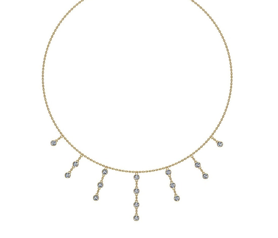 1.60 Ctw SI2/I1 Diamond 14K Yellow Gold Station Necklace: Center Diamond Weight : 1.60 Ctw (Round Cut) Center Diamond Color :- J-K Center Clarity : SI2/I1 Stone Setting : Metal Weight : Approx 5.50 Gram 14K Yellow Gold Station Necklace Size-18 Inch