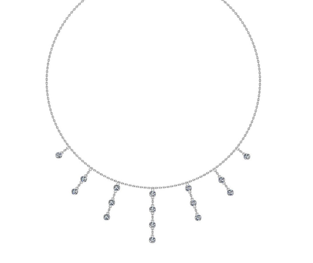 1.60 Ctw SI2/I1 Diamond 14K White Gold Station Necklace: Center Diamond Weight : 1.60 Ctw (Round Cut) Center Diamond Color :- J-K Center Clarity : SI2/I1 Stone Setting : Metal Weight : Approx 5.50 Gram 14K White Gold Station Necklace Size-18 Inch SJT40-3.0N