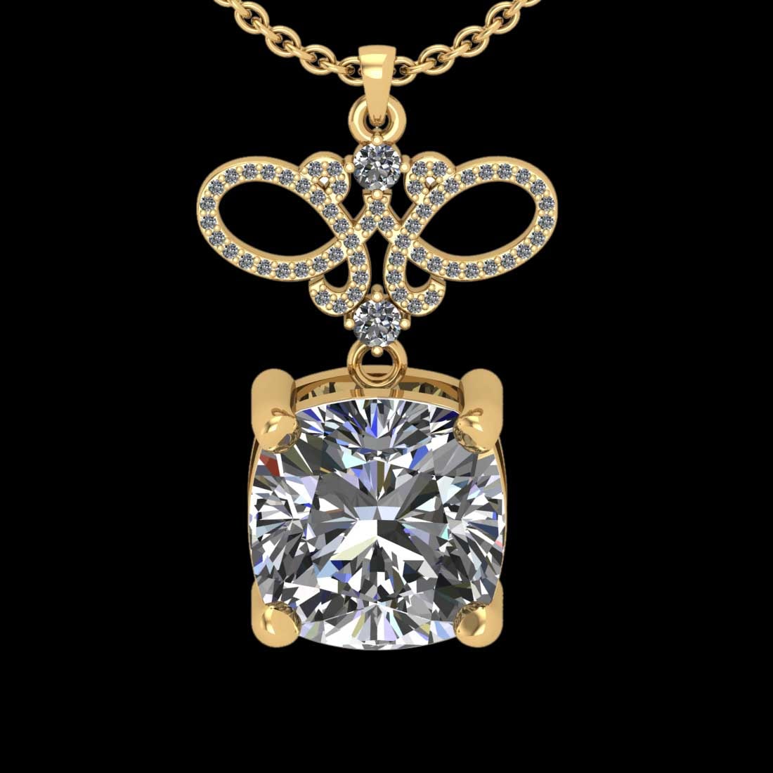 1.77 Ctw SI2/I1 Diamond 18K Yellow Gold Pendant Necklace: Center Diamond Weight : 1.50 Ctw (Cushion Cut) Center Diamond Color :-J-K Setting : Prong Side Weight Of Ctw 0.27 Ctw Color : J-K Clarity : SI2/I1 Stone Setting : Prong Metal Weight : Approx 7.50 gram