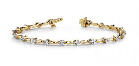 14KT YELLOW GOLD 1 CTW G-H VS2/SI1 TEARDROP LINK DIAMOND BRACELET (1 of 1)