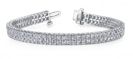 14KT WHITE GOLD 8 CTW G-H SI2/SI3 ENDLESS DREAMS PRINCESS CUT TENNIS BRACEL: 14KT WHITE GOLD 8 CTW G-H SI2/SI3 ENDLESS DREAMS PRINCESS CUT TENNIS BRACELET #PAPPS20286v5