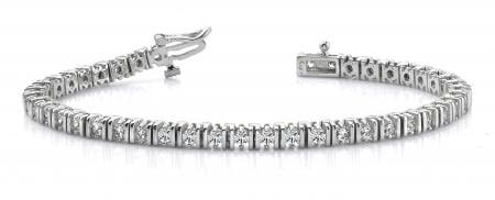 14KT WHITE GOLD 2 CTW G-H VS2/SI1 DOUBLE LINK DIAMOND TENNIS BRACELET (1 of 1)