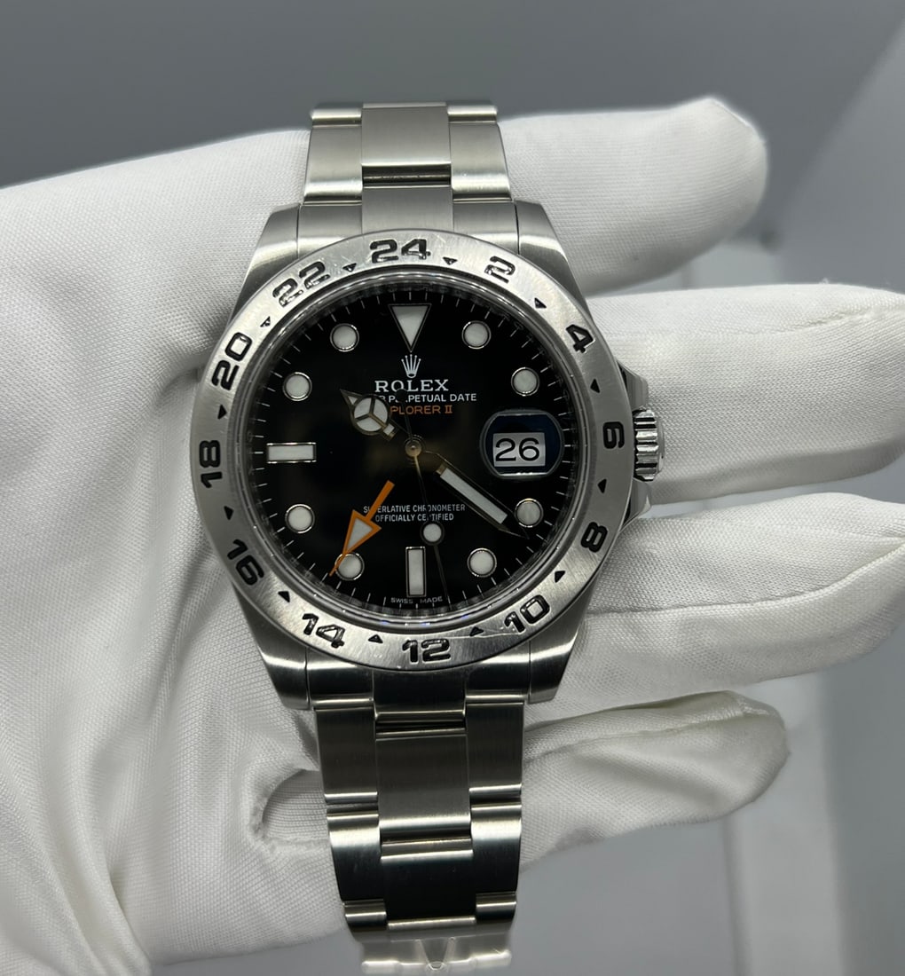 LIKE NEW 42MM ROLEX EXPLORER II 216570 COMES WITH BOX & APPRAISAL: LIKE NEW 42MM ROLEX EXPLORER II 216570 COMES WITH BOX & APPRAISAL #PAPPS14482v8