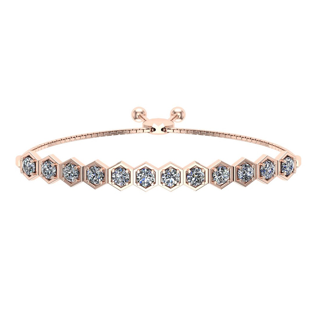 1.23 Ctw SI2/I1 Diamond Prong Set 14K Rose Gold Slide Bracelet: Center Diamond Weight : 1.23 Ctw (Round Cut) Center Diamond Color :- J-K Center Clarity : SI2/I1 Stone Setting : Prong Metal Weight : Approx 6.70 Gram 14K Rose Gold Slide Bracelet B410-2.5(2)SB #PAPPS