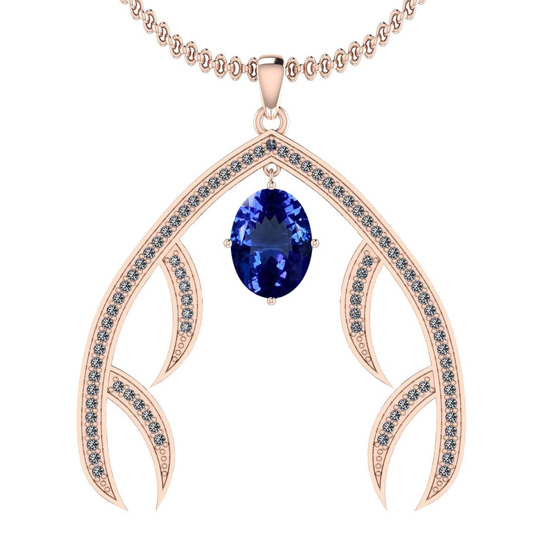 Certified 5.17 Ctw VS/SI1 Tanzanite And Diamond 14k Rose Gold Victorian Sty (1 of 1)