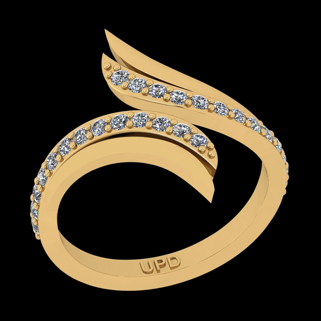 0.36 Ctw i2/i3 Diamond 14K Yellow Gold Eternity Bypass Ring (1 of 1)