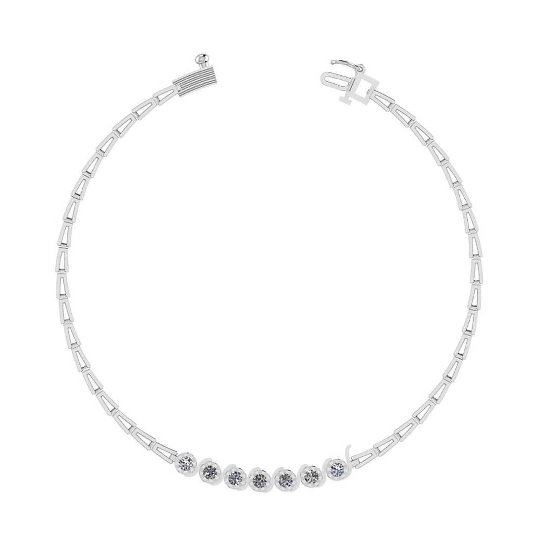 0.21 Ctw SI2/I1 Diamond 14K White Gold Bracelet (1 of 1)