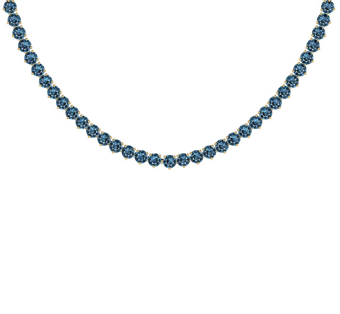 4.29 Ctw i2/i3 Treated Fancy Blue Diamond 14K Yellow Gold Slide Necklace: Center Diamond Weight : 4.29 Ctw ( Round cut) Center Diamond Color : Treated Fancy Blue Dimaond Center Clarity : i2/i3 Center Stone Setting : Prong Metal Weight : Approx 17.10 Gram 14K Yellow Gold