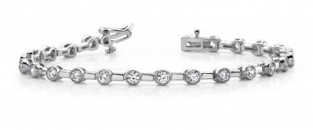 14KT WHITE GOLD 1 CTW G-H VS2/SI1 CLASSIC COLUMN LINK BEZEL SET BRACELET: 14KT WHITE GOLD 1 CTW G-H VS2/SI1 CLASSIC COLUMN LINK BEZEL SET BRACELET #PAPPS20167v5