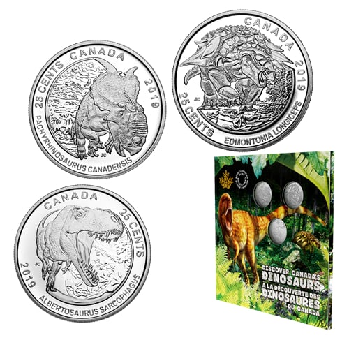 2019 Dinosaurs of Canada 25-Cent 3-Coin Set (1 of 1)