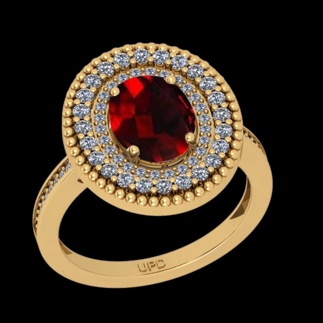 4.17 Ctw VS/SI1 Spessartite Garnet and Diamond 14K Yellow Gold Engagement R: Center Stone Weight : 3.65 Ctw ( Oval Cut) Center stone Color :-Spessartite Garnet Center Stone Setting : Prong Side Stone Weight Of Ctw 0.52 Ctw Side Stone Color : J-K Stone Clarity : VS/SI1 Stone Se