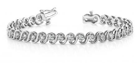 14KT WHITE GOLD 1 CTW G-H VS2/SI1 S LINK DIAMOND BRACELET (1 of 1)
