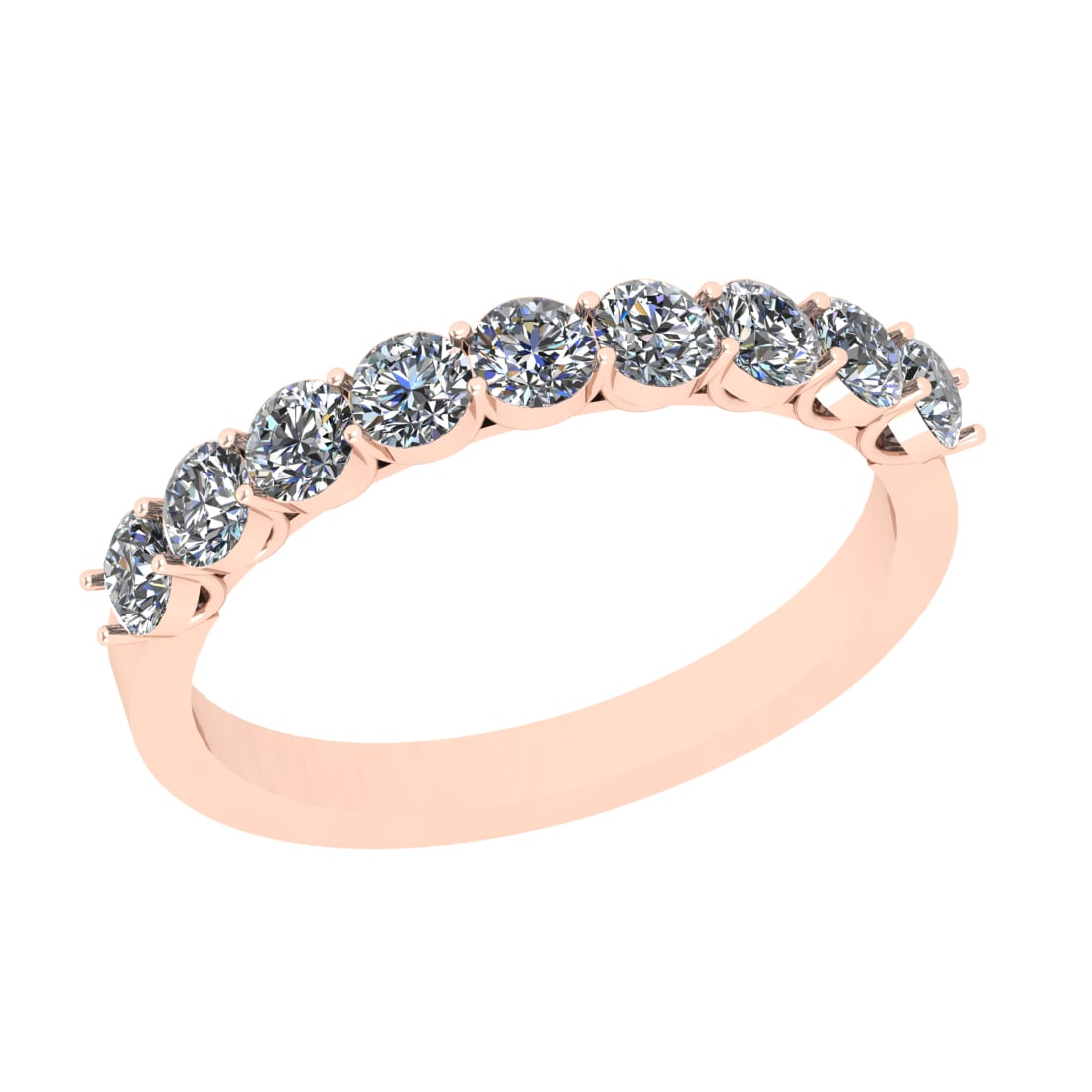 1.08 Ctw SI2/I1 Diamond 14K Rose Gold Entity Band Ring: Total Diamond Weight : 1.08 Ctw ( Round Cut ) Diamond Color :- J-K Clarity : SI2/I1 Stone Setting : Prong Metal Weight : Approx 2.90 Gram 14K Rose Gold Entity Band Ring Current Ring Size-6 #PAPPS94499