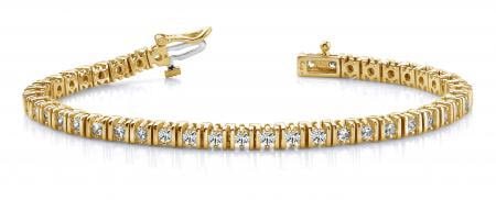 14KT YELLOW GOLD 2 CTW G-H SI2/SI3 DOUBLE LINK DIAMOND TENNIS BRACELET (1 of 1)