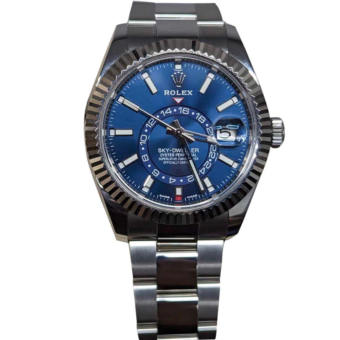 Brand New Rolex SkyDweller Blue Dial Comes with Box and Papers: Brand New Rolex SkyDweller Blue Dial Comes with Box and Papers #PAPPS18771v8