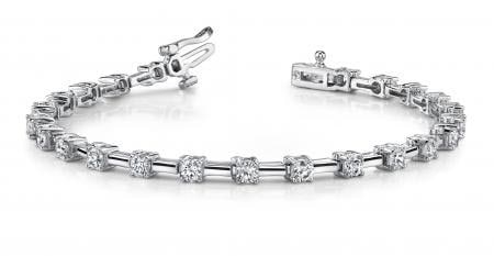 14K WHITE GOLD 1 CTW G-H SI2/SI3 CLASSIC SOLID RECTANGLE LINK DIAMOND BRACE (1 of 1)