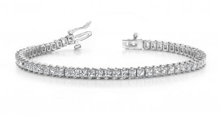 14K WHITE GOLD 5 CTW G-H I1/I2 CLASSIC PRINCESS PRONG SET DIAMOND TENNIS BR: 14K WHITE GOLD 5 CTW G-H I1/I2 CLASSIC PRINCESS PRONG SET DIAMOND TENNIS BRACELET #PAPPS23392v5
