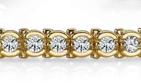 14K YELLOW GOLD 1 CTW G-H I1/I2 ROUND PRONG SET TENNIS BRACELET: 14K YELLOW GOLD 1 CTW G-H I1/I2 ROUND PRONG SET TENNIS BRACELET #PAPPS23445v5