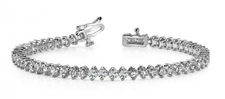 14K WHITE GOLD 3 CTW G-H SI2/SI3 CLASSIC 2 PRONG DIAMOND TENNIS BRACELET: 14K WHITE GOLD 3 CTW G-H SI2/SI3 CLASSIC 2 PRONG DIAMOND TENNIS BRACELET #PAPPS20010v5