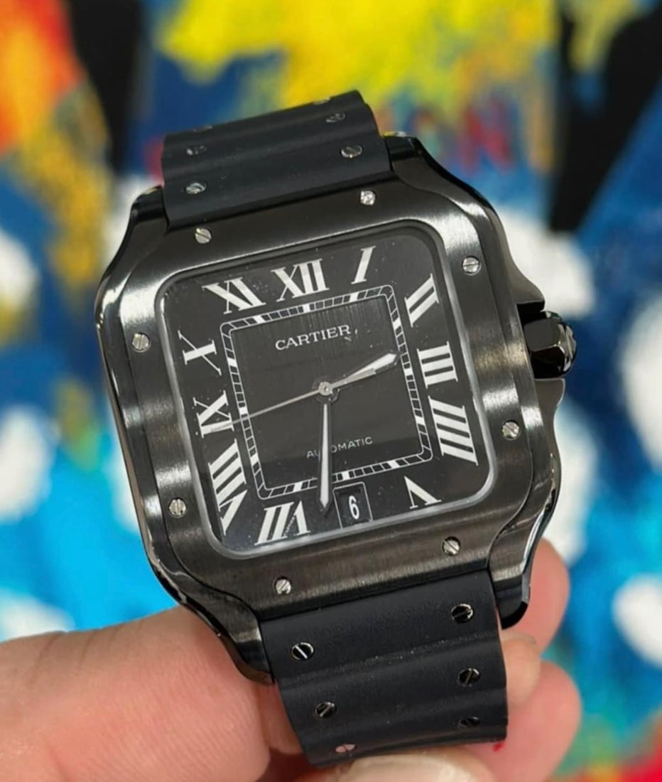 Cartier Santos Black Comes with Box & Papers (1 of 1)