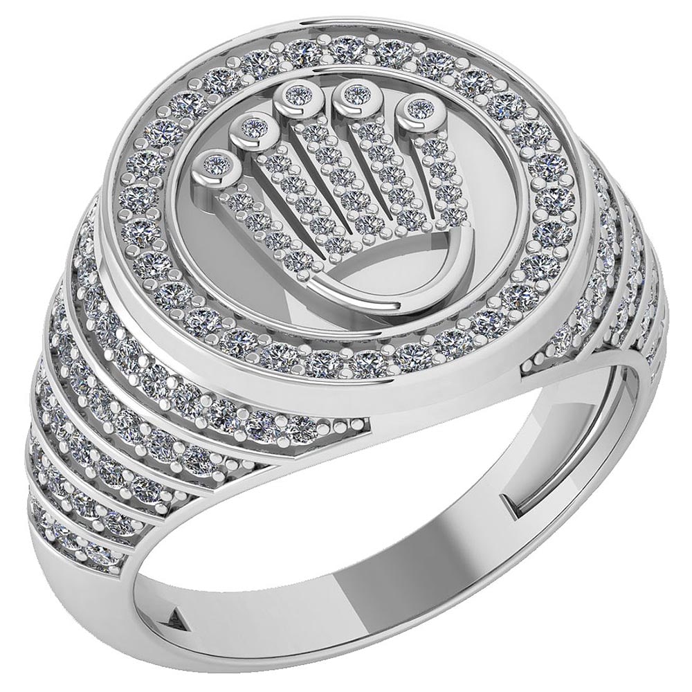 Certified 0.57 Ctw Diamond Ladies Fashion Ring 14k White Gold MADE IN USA (: Center Stone Weight ; 0.78 Ctw (137 Pcs Round) Center Stone Color: White G-H Diamond Stone Clarity : VS/SI1 Center Stone Setting ; Prong: Metal Weight: 4.50 Gram 14K White Gold MADE IN USA Ring MADE I