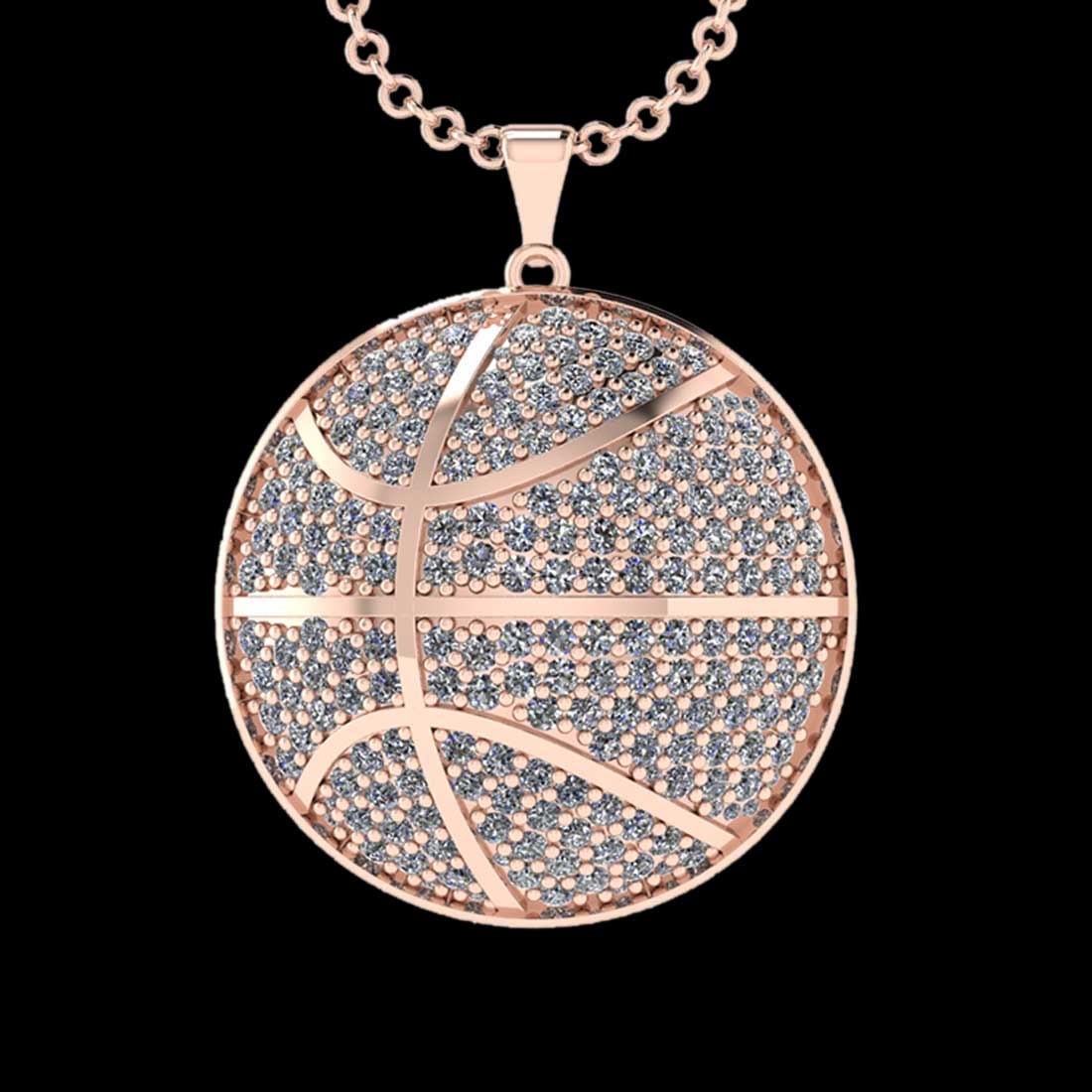 7.67 Ctw SI2/I1 Diamond 18K Rose Gold Sport Necklace / Custom Necklace / Ba: Total Diamond Weight : 7.67 Ctw (Round cut) Center Diamond Color :- G-H Center Clarity : SI2/I1 Stone Setting : Prong Metal Weight : Approx 17.20 Gram 18K Rose Gold Sport Necklace / Basketball Necklac