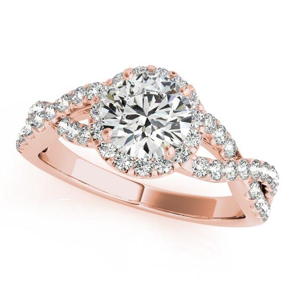 Diamond Infinity Twisted Halo Engagement Ring 14k Rose Gold 1.50ctw (1 of 1)