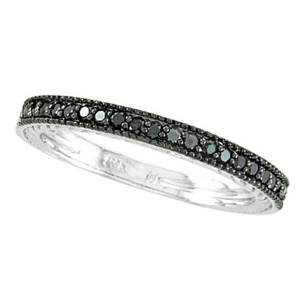 Black Diamond Stackable Ring Guard in 14K White Gold 1.50 ctw: CENTER STONE; Diamond CENTER STONE CLARITY; SI CENTER STONE COLOR; Black CENTER STONE SETTING; Prong SIDE STONE CLARITY; SIDE STONE COLOR; SIDE STONE SETTING; ctw OF SIDE STONE: SIDE STONE QUALITY; #P