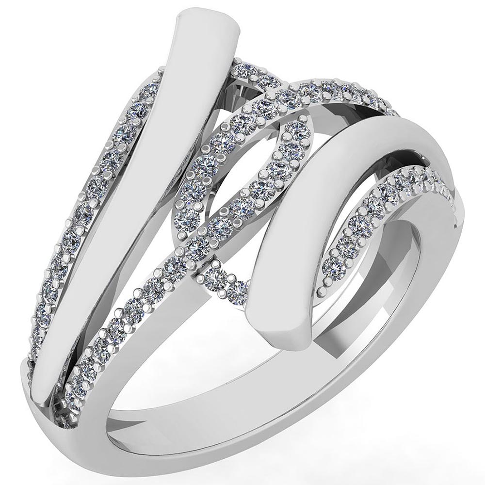 Certified 0.44 Ctw Diamond VS/SI1 Ring For 14K White Gold: Diamond Stone Approx Weight: 0.44 Ctw (58 Pcs Round) Stone Color: White G-H Diamond Stone Clarity: VS/SI1 Stone Setting: Prong Metal Approx Weight: Approx 6.60 Gram 14K White Gold Ring #PAPPS22085v6