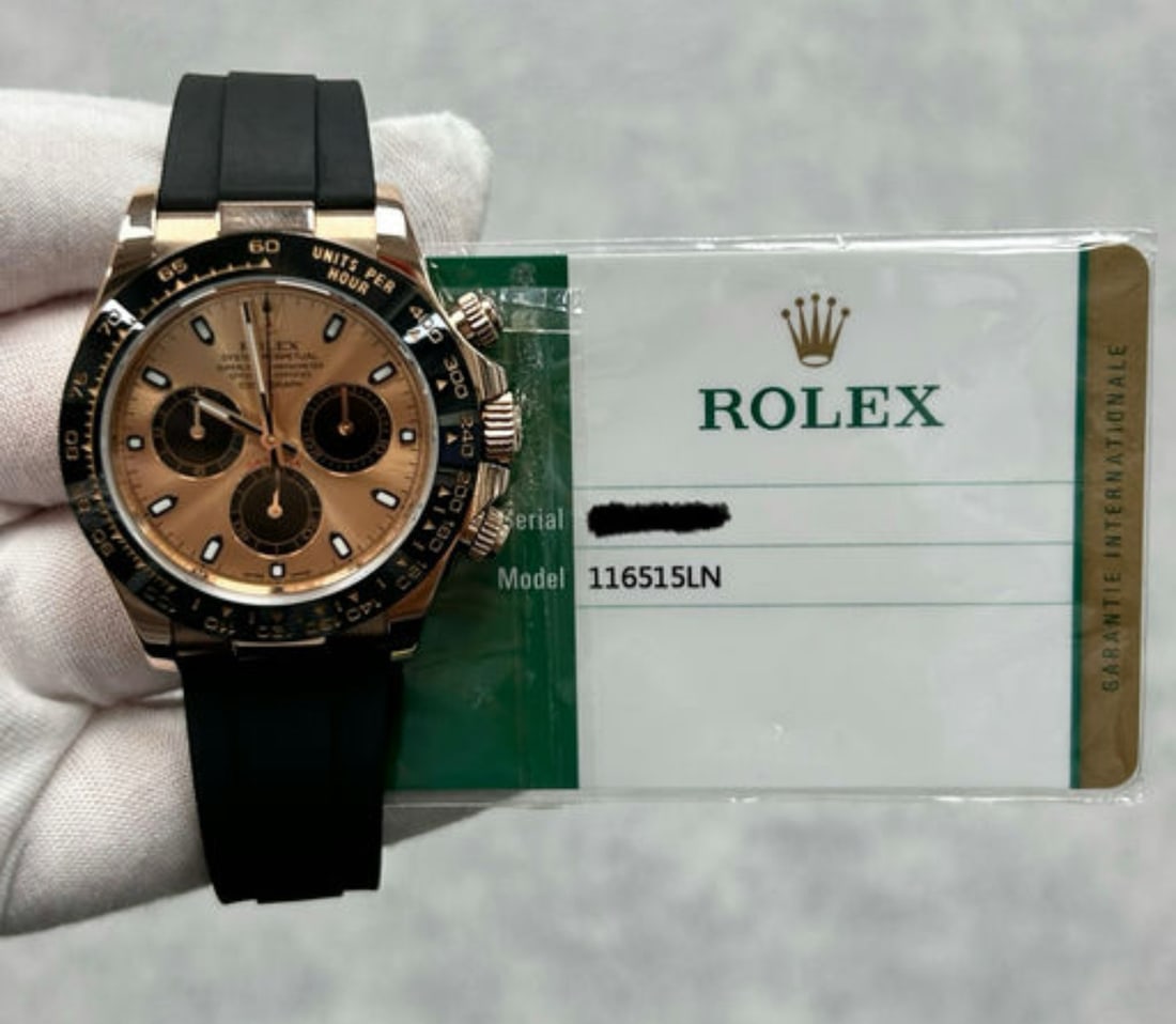 18kt Rose Gold Daytona Sundust Dial Ref 116515 Comes with Box & Papers: 18kt Rose Gold Daytona Sundust Dial Ref 116515 Comes with Box & Papers #PAPPS23492v15