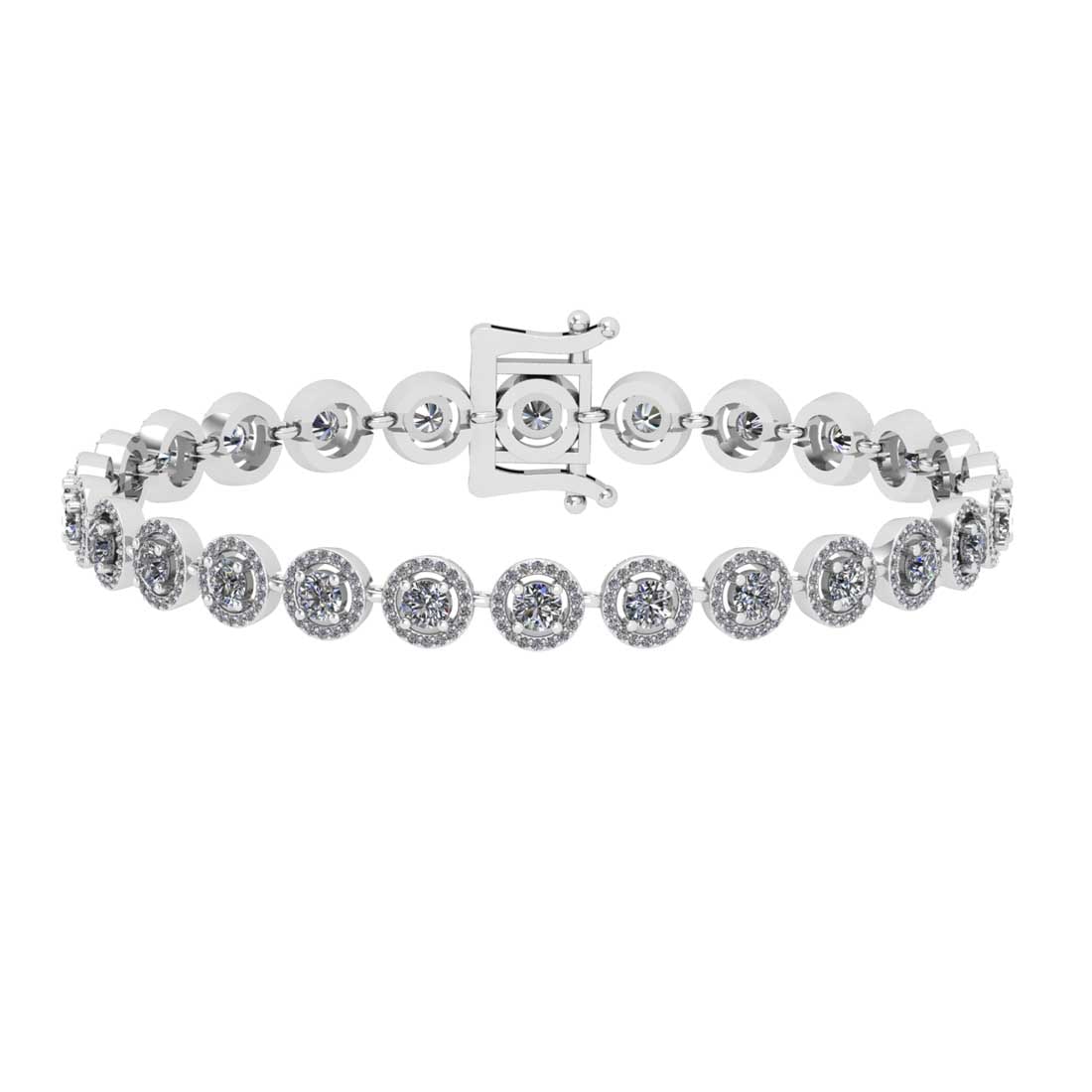 8.84 Ctw SI2/I1 Diamond Ladies Fashion 18K White Gold Tennis Bracelet: Center Stone Weight ; 6.50 Ctw ( Round Cut) Side Diamond Weight : 2.34 Ctw Diamond Stone Color : White J-KDiamond Stone Clarity : SI2/I1 Stone Setting : Prong Metal Weight : Approx 24.20 Gram 18K Whit