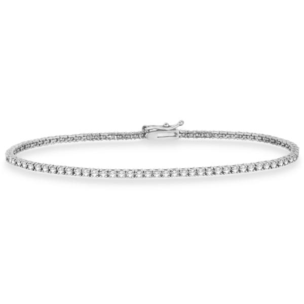 Eternity Diamond Tennis Bracelet 14k White Gold 1.00ctw: CENTER STONE; Diamond CENTER STONE CLARITY; SI CENTER STONE COLOR; J-K CENTER STONE SETTING; Prong SIDE STONE CLARITY; SIDE STONE COLOR; SIDE STONE SETTING; ctw OF SIDE STONE: SIDE STONE QUALITY; #PAP