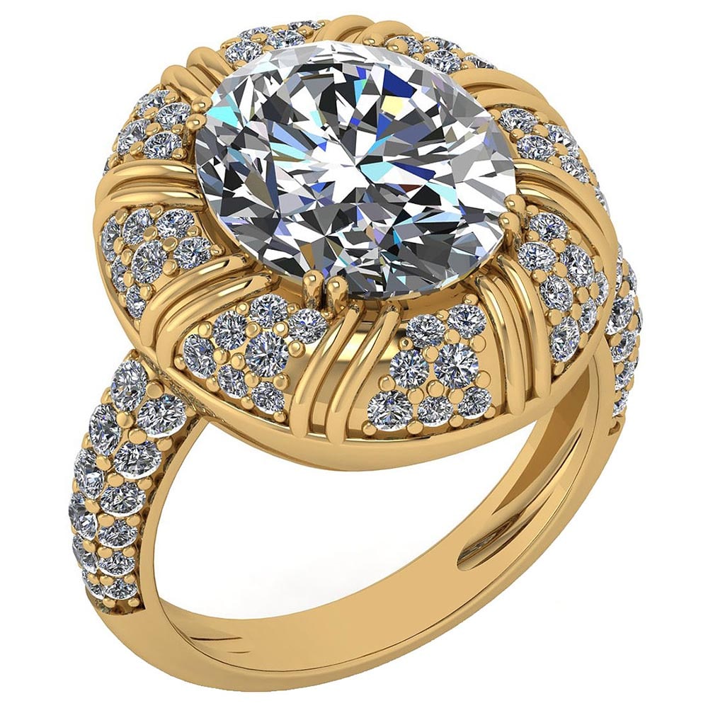 Certified 3.11 Ctw Diamond VS/I1 Halo Ring For 14K Yellow Gold (1 of 1)